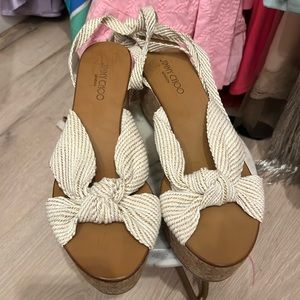 Jimmy Choo lace up wedges NWT